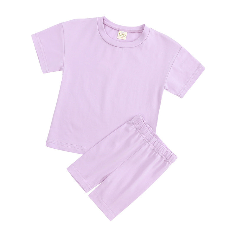 Childrens Cotton Short Sleeve Top and Shorts Set