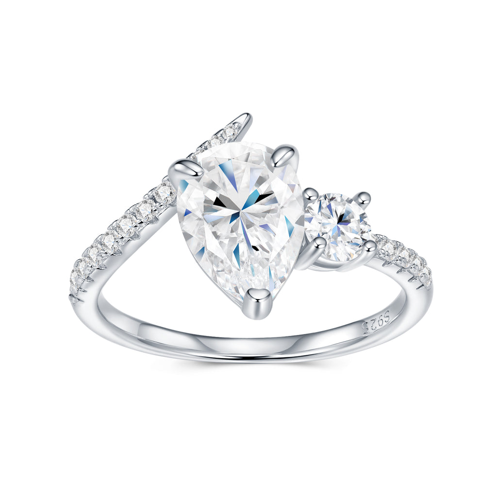 Engraved With Top-quality Moissanite, This Luxurious And Fashionable Minimalist Jewelry Set Features Exquisite Silver Accessories For Ladies. Made Of S925 Silver With Electroplated Platinum.