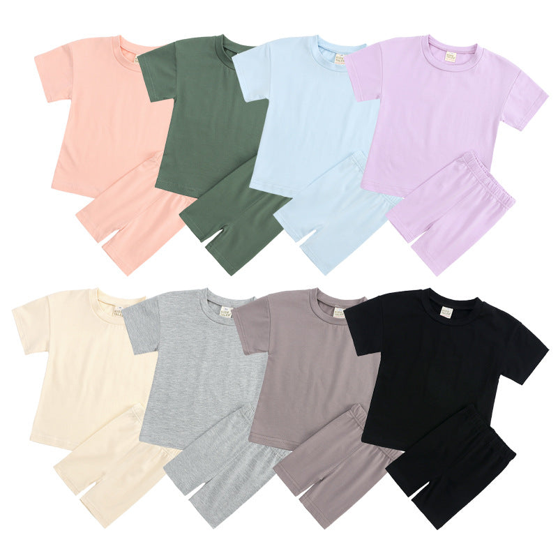 Childrens Cotton Short Sleeve Top and Shorts Set
