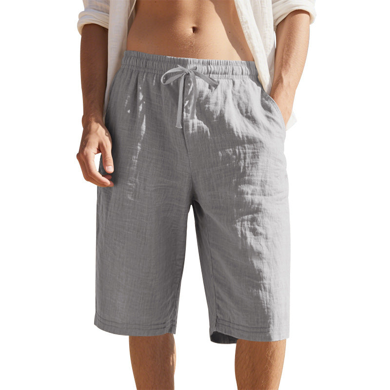 Men's Linen Drawstring Waist Casual Shorts