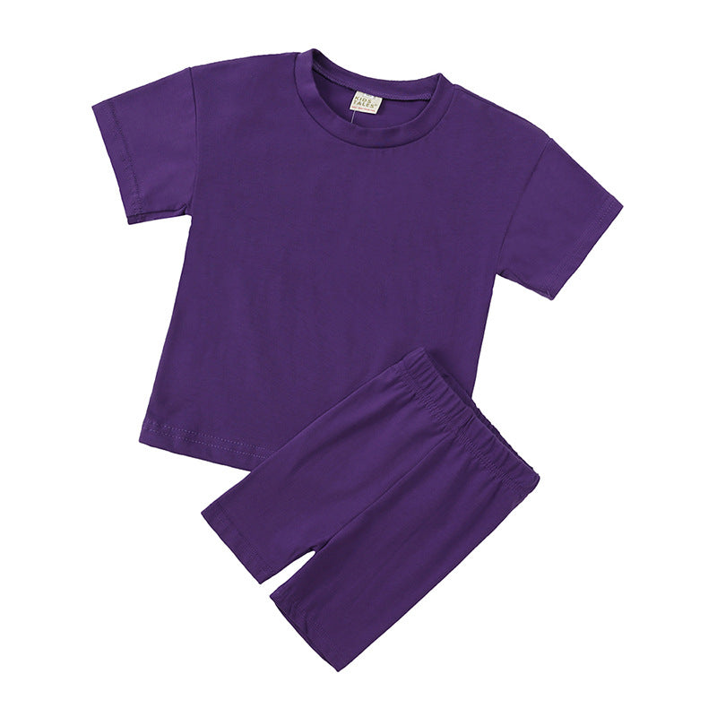 Childrens Cotton Short Sleeve Top and Shorts Set