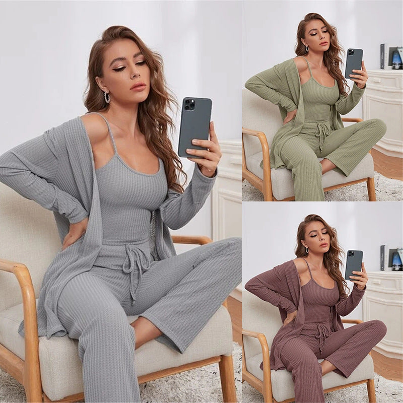 waffle-patterned pajamas