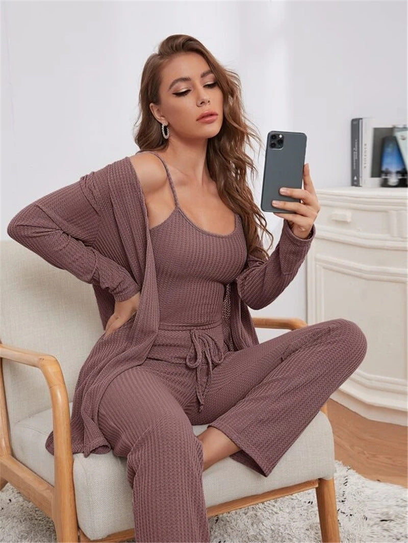waffle-patterned pajamas